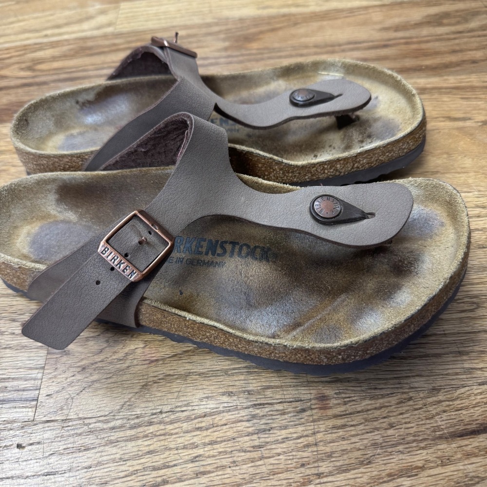 Birkenstock Gizeh Mocha Birko-Flor Thong Sandals Brown 37 L6 M4